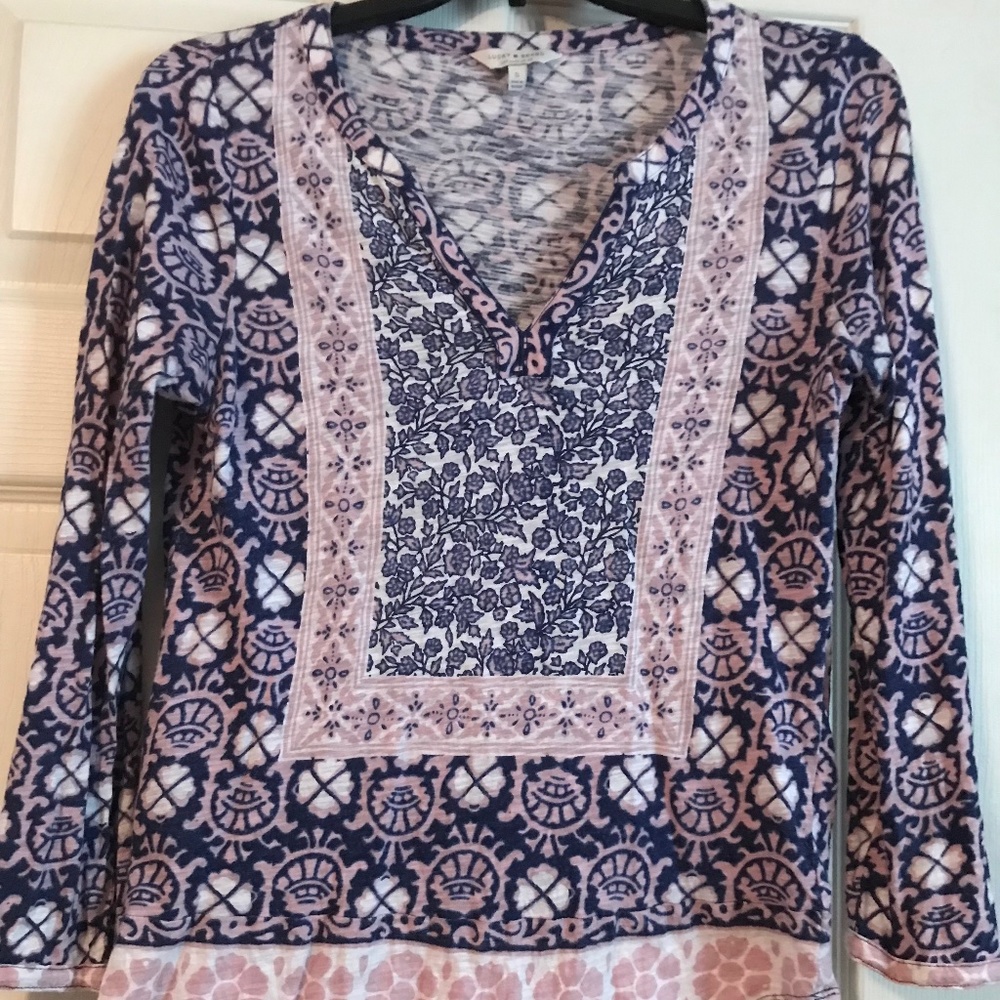 Lucky Brand Block Print Top Small